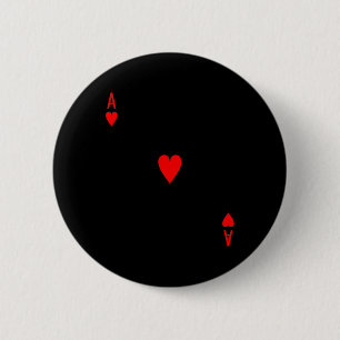 Ace of Hearts Deck of Cards Halloween Costume  6 Cm Round Badge