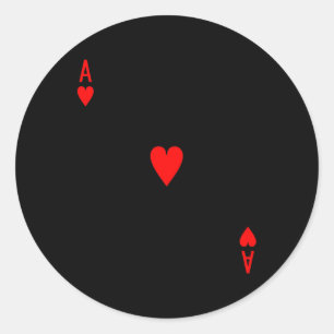 Ace of Hearts Deck of Cards Halloween Costume Classic Round Sticker