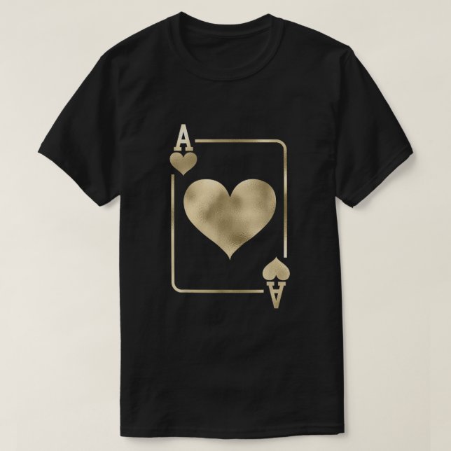 Ace of Hearts Glam Playing Card Halloween Costume  T-Shirt (Design Front)