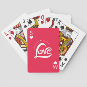 Ace of Hearts Initials Valentines Day Playing Cards