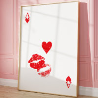 Ace of Hearts Kiss Playing Card Wall