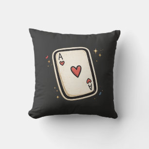 Ace of Hearts Minimal Playing Card Art Cushion