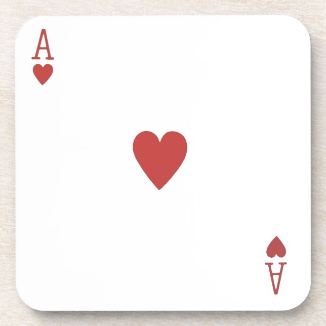 Ace of Hearts Playing Card coaster (Front)