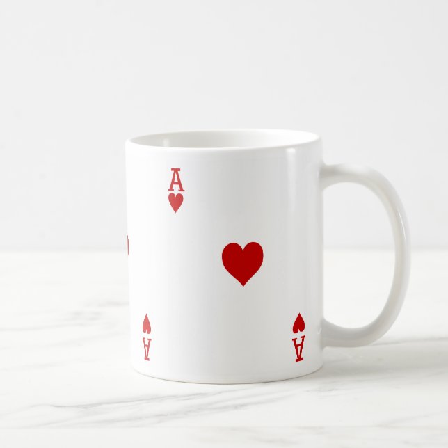 Ace of Hearts Playing Card Coffee Mug (Right)