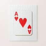 Ace of Hearts Playing Card Jigsaw Puzzle<br><div class="desc">Ace of Hearts Playing Card</div>