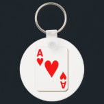 Ace of Hearts Playing Card Key Ring<br><div class="desc">Ace of Hearts Playing Card</div>