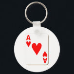 Ace of Hearts Playing Card Key Ring<br><div class="desc">Ace of Hearts Playing Card</div>