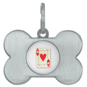 Ace of Hearts Playing Card Pet Name Tag