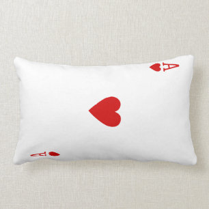 Ace of Hearts Playing Card Pillow (Black Back)