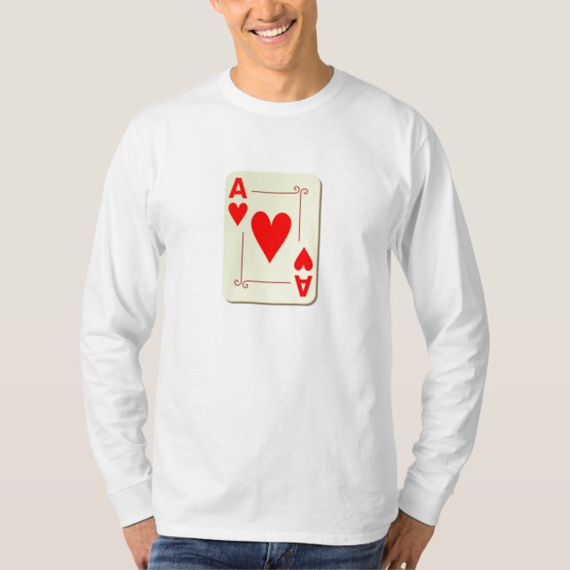 Ace of Hearts Playing Card T-Shirt (Front)