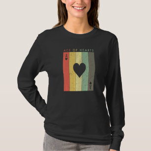 Ace Of Hearts Retro Vintage Card Player   T-Shirt
