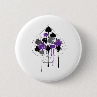 Ace of Spades Aromantic Asexual Pride 6 Cm Round Badge