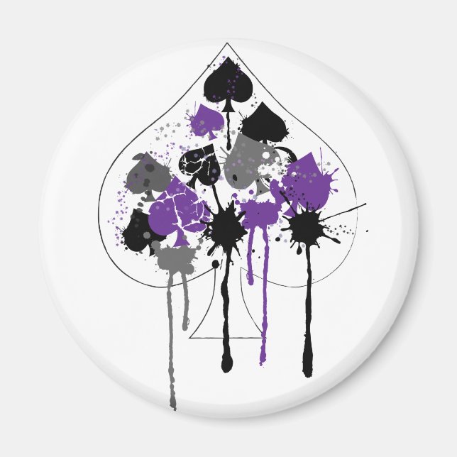 Ace of Spades Aromantic Asexual Pride Magnet (Front)