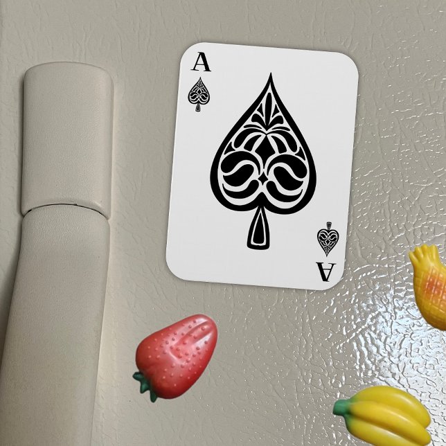 Ace of Spades Black and White Playing Card Magnet (Creator Uploaded)