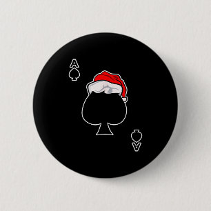 Ace Of Spades Christmas Gift Playing & Deck Of 6 Cm Round Badge