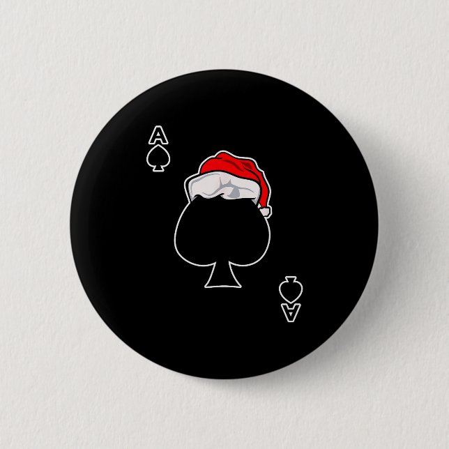 Ace Of Spades Christmas Gift Playing &amp; Deck Of 6 Cm Round Badge (Front)