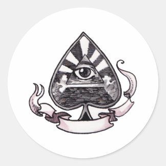 Ace of Spades Classic Round Sticker