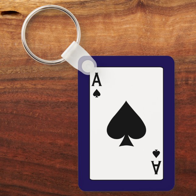Ace Of Spades Cool Monogram Key Ring (Front)