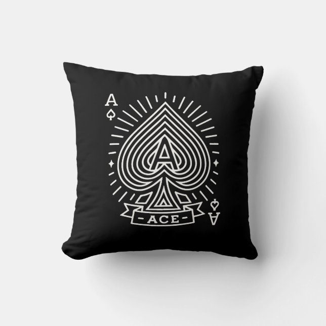 Ace of Spades — Monoline Sunburst Emblem Cushion (Front)