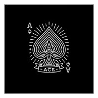 Ace of Spades — Monoline Sunburst Emblem