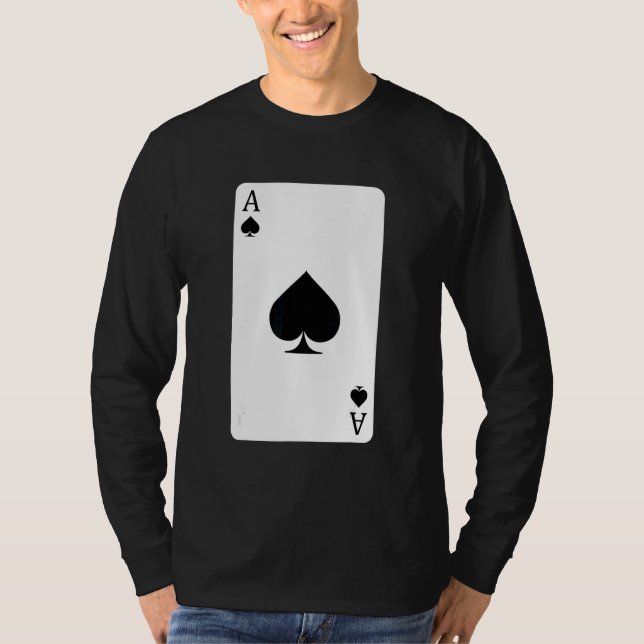 Ace Of Spades Playing Card Ace Card T-Shirt (Front)