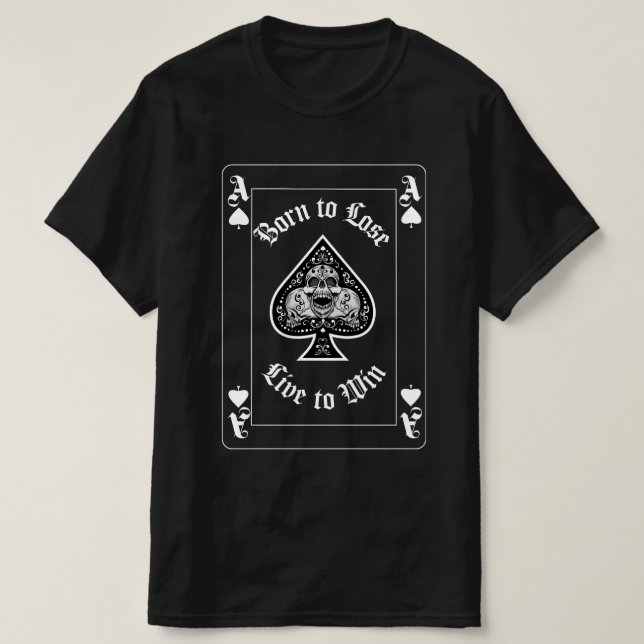 Ace of Spades Playing Card T-Shirt (Design Front)