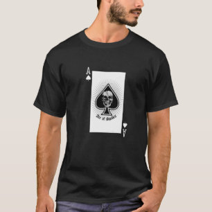 Ace Of Spades Playing Card With Skeleton Halloween T-Shirt