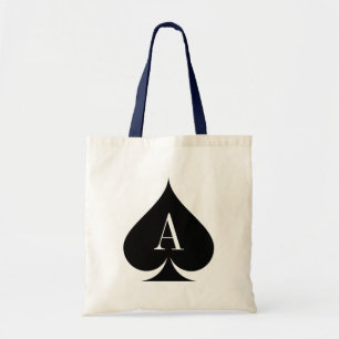 Ace of spades poker wedding tote bag