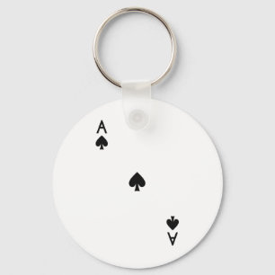 Ace Of Spades Royal Flush Costume Halloween Playin Key Ring
