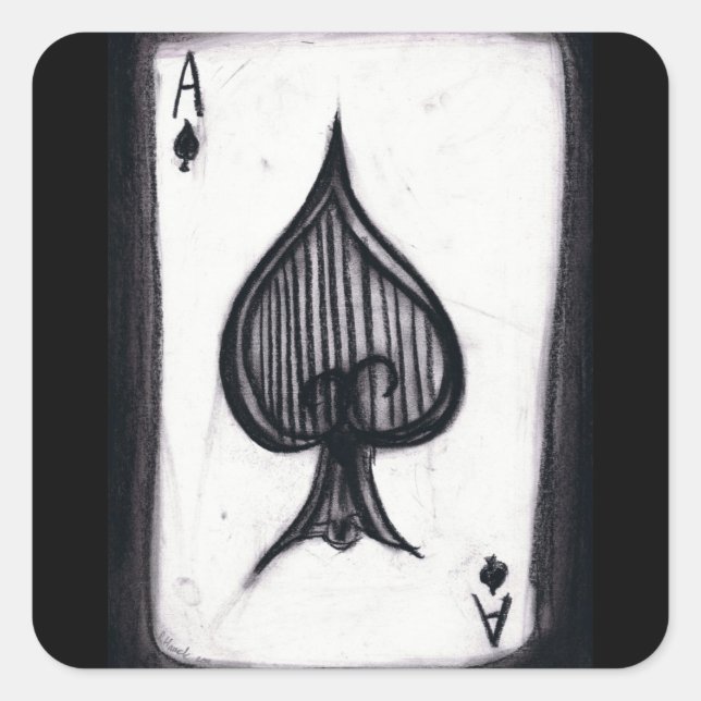 Ace of Spades Square Sticker (Front)
