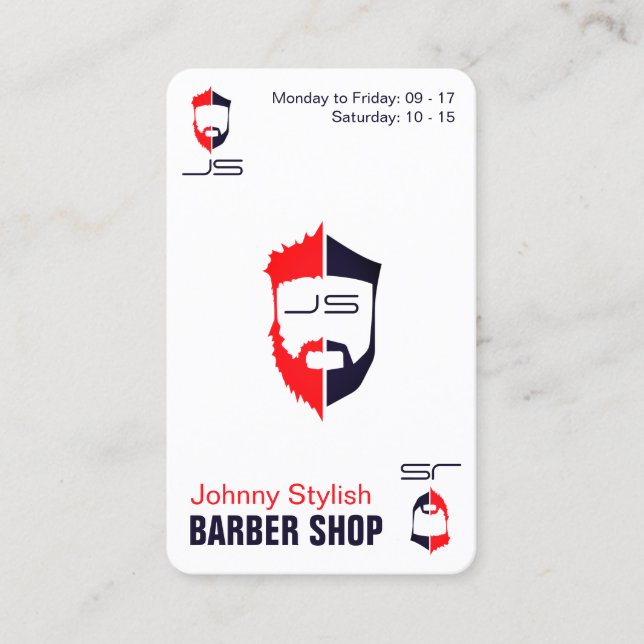 Ace of spades style barbers business card (Front)