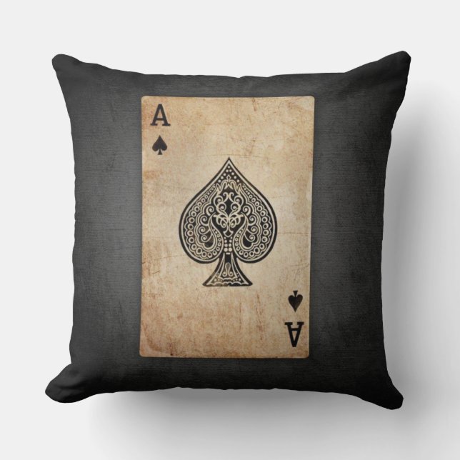 Ace of spades throw pillow (Front)
