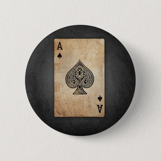 Ace of spades throw pillow 6 cm round badge (Front)