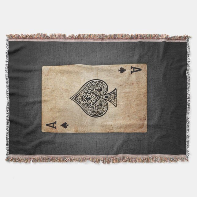 Ace of spades throw pillow blanket (Front)