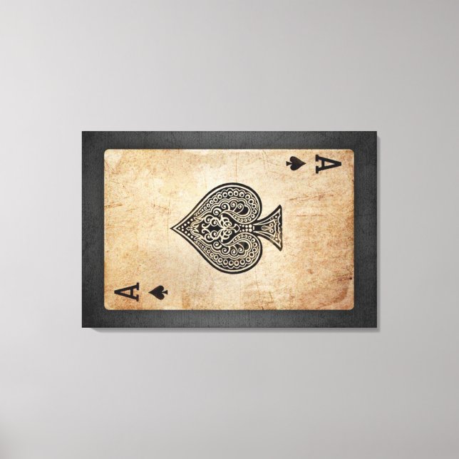 Ace of spades throw pillow canvas print (Front)