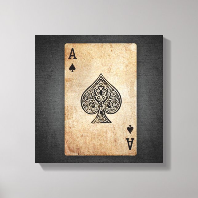 Ace of spades throw pillow canvas print (Front)