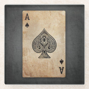 Ace of spades throw pillow glass coaster