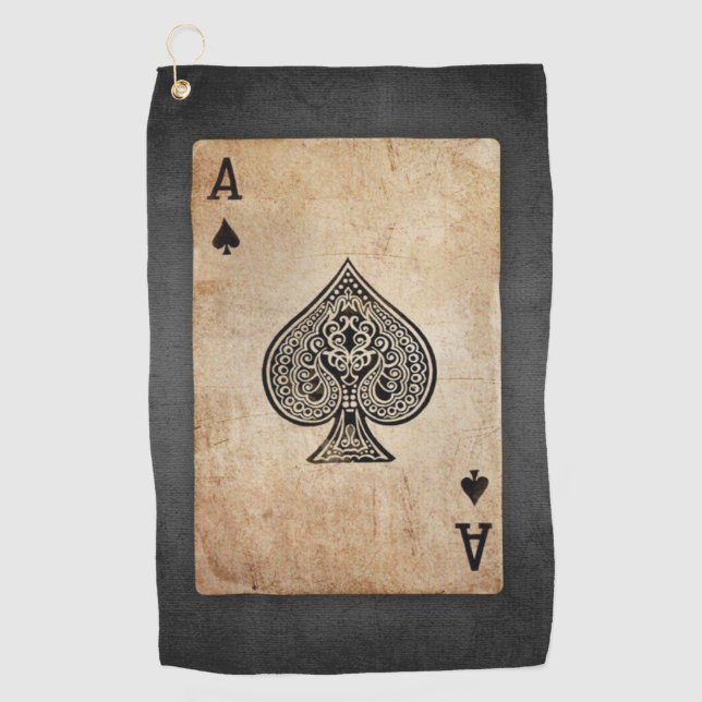 Ace of spades throw pillow golf towel (Front)