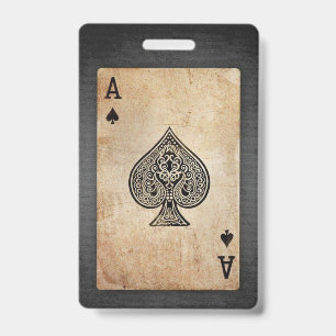 Ace of spades throw pillow ID badge