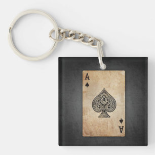 Ace of spades throw pillow key ring
