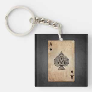Ace of spades throw pillow key ring