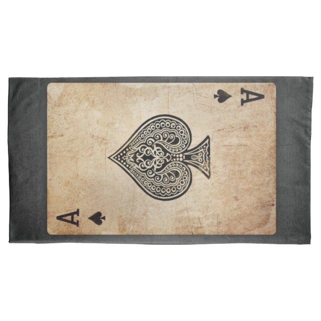 Ace of spades throw pillow pillowcase (Front)