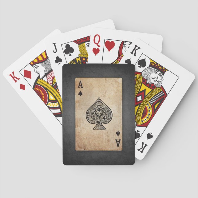 Ace of spades throw pillow playing cards (Back)