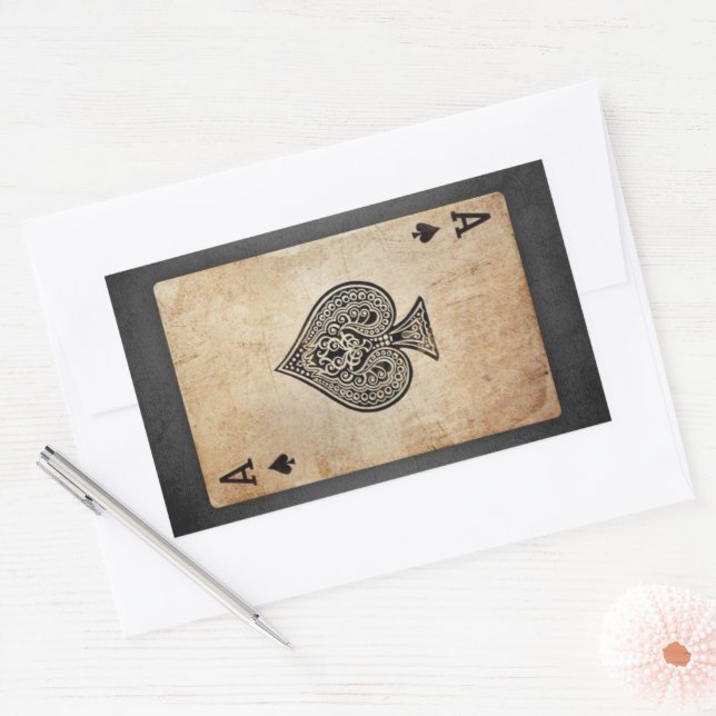 Ace of spades throw pillow rectangular sticker (Envelope)
