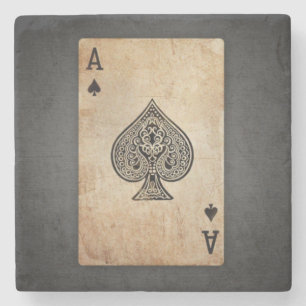 Ace of spades throw pillow stone coaster