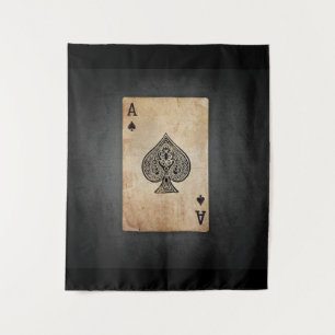 Ace of spades throw pillow tapestry