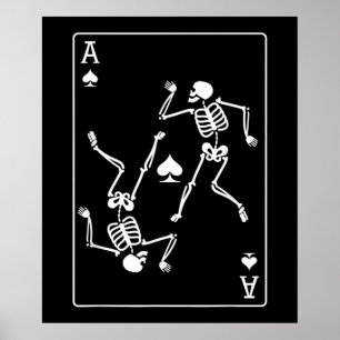 Ace Poker Card Playing Card Skeleton Poster