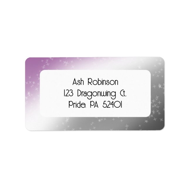 Ace Pride Glitter Sparkle Gradient Abstract Purple Label (Front)