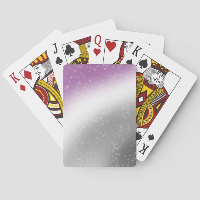 Ace Pride Glitter Sparkle Gradient Abstract Purple Playing Cards (Back)