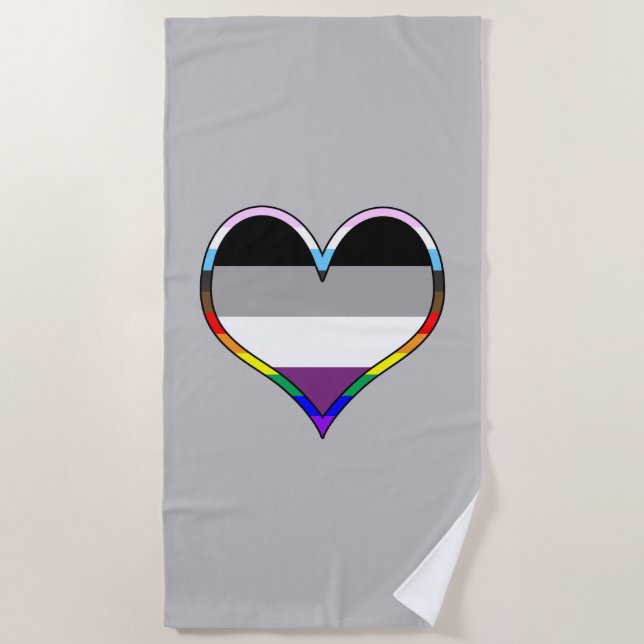 Ace Pride Heart Beach Towel (Front)